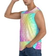 thumbnail image 3 of Bixox Men's Fish Scale Printed Shirt Sleeveless Fitness Tank Top-3X-Large, 3 of 7