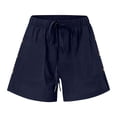 thumbnail image 3 of fatyb Summer Womens Casual Shorts Elastic High Waist Beach Shorts Drawstring Lounge Shorts with Pockets, 3 of 6