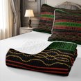 thumbnail image 4 of meiyoeat Tribal Stripes Quilt King For Men Women,Ethnic Pattern King Coverlet Set,Green Black,3 Pieces,1 Bedspread and 2 Pillowcases, 4 of 7