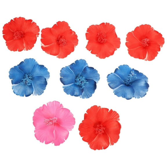ibasenice 9-Piece Hawaiian Plumeria Flower Hair Clips Set for Luau Party, Wedding, Beach, and Tropical Events