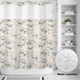 thumbnail image 2 of No Hook Shower Curtain, Vintage Dinosaur Shower Curtains for Bathroom with See Through Top Window, Primitive Animals Wildlife Hand-painting Beige Waterproof & Washable Bath Curtain Standard 72"x72", 2 of 9