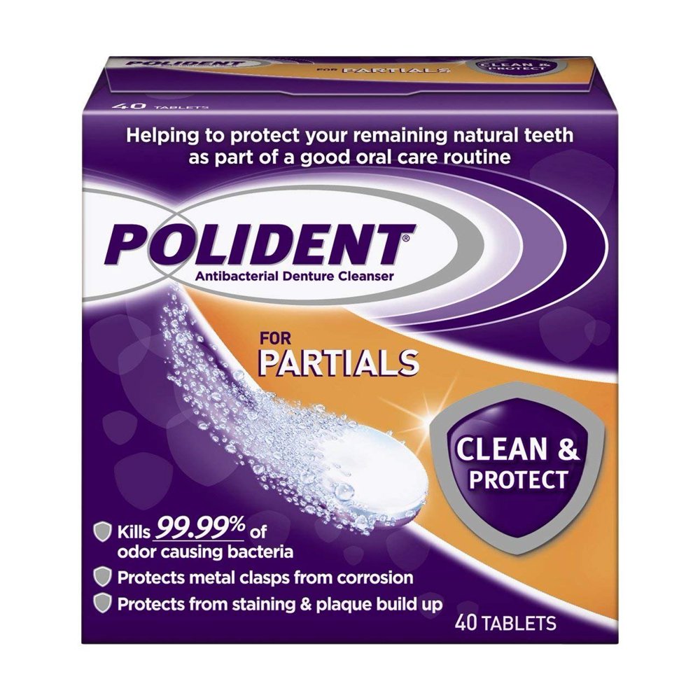 Polident Partials, Antibacterial Denture Cleanser. 40 Count Walmart