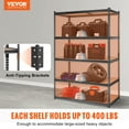 thumbnail image 3 of VEVOR Storage Shelving Unit, 5-Tier Adjustable 2000 lbs Capacity Heavy Duty Garage Shelves 48" L x 24" W x 72" H, 3 of 5