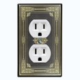 thumbnail image 1 of Metal Light Switch Plate Cover Elegant Victorian Black Yellow Frame FRA053, 1 of 13