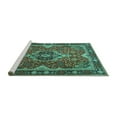 thumbnail image 2 of Ahgly Company Machine Washable Indoor Rectangle Persian Turquoise Blue Traditional Area Rugs, 2' x 4', 2 of 4