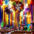 thumbnail image 4 of Day of The Dead Wreath Halloween Skull Decorations 23.62inches Dia De Los Muertos Hanging Sugar Skulls Halloween Decor for Day of the Dead Halloween Party Home Outdoor Indoor, 4 of 5