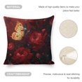 thumbnail image 4 of Butterfly red peony flower Linen toss pillowcase Decoration pillowcase Gift preferred 18x18" Cushion cover 1 set Sofa pillowcase Sofa bedroom living room car, 4 of 8