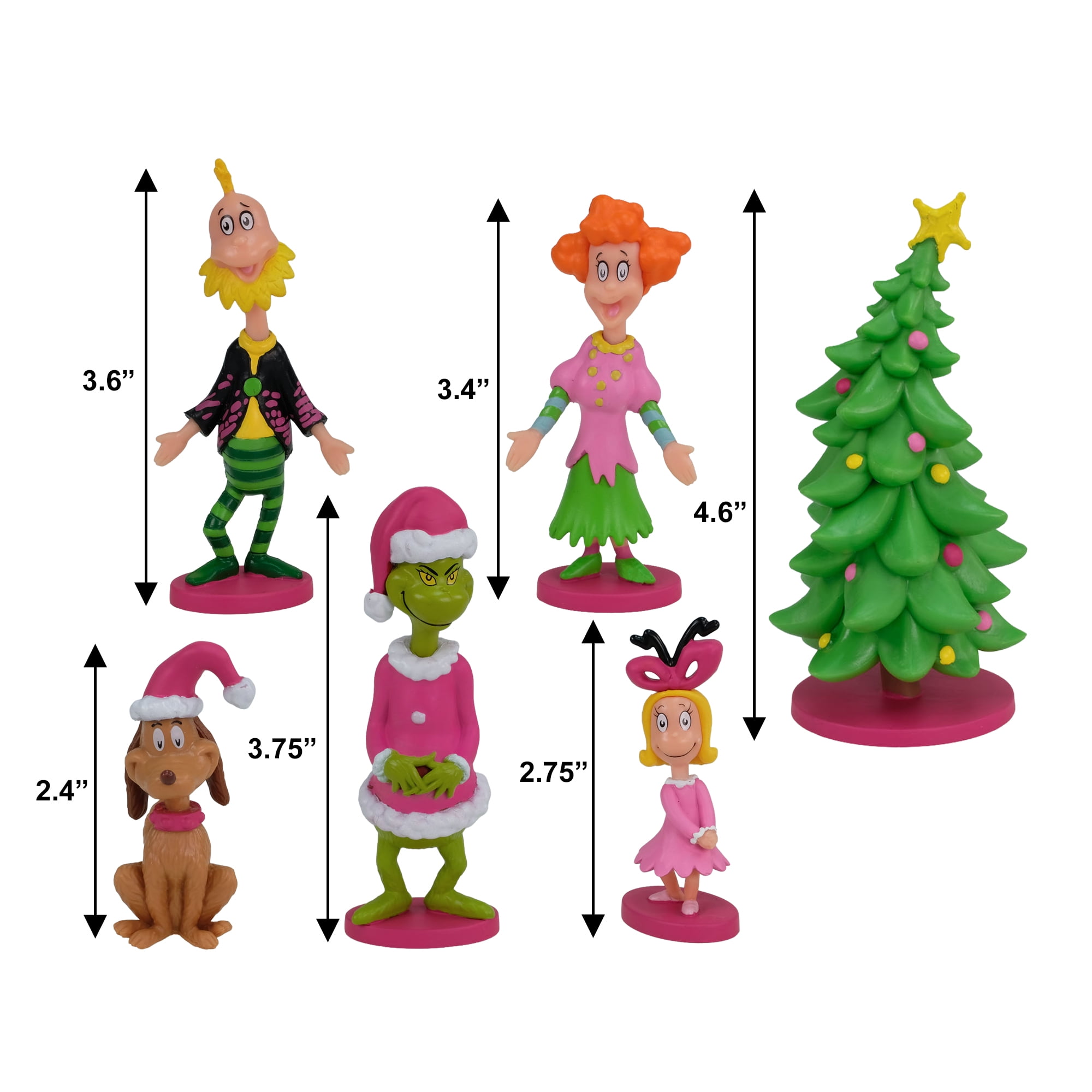 Dr. Seuss The Grinch 6‑Piece Collectible Figurine Toy Set