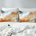 thumbnail image 4 of Erosebridal Marbling Bed Sheets Set Twin Size - Tie Dye Sheet Set, Bedding Set Orange Blue Tie Dyed Sheets Marble Abstract Top Fitted Sheet with 1 Pillow Case, 4 of 6