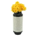 thumbnail image 2 of Boho Decorative Vase - Handcrafted Resin & Wood Flower Vase, Chevron Pattern - Modern Home & Office Decor - Stylish Accent for Living Room, Bedroom - 14" Black, 2 of 12
