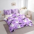 thumbnail image 3 of Manfei Spooky Shost Bedding Sets Twin Size, Cartoon Bat Bed in a Bag Twin size, Purple Halloween Reversible Comforter Sets with Sheets, Lightweight Room Decorative, 7-Piece, 3 of 6