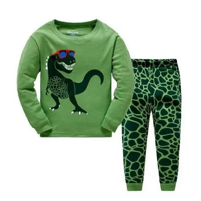 Pijamas de Papá Noel para niños y niñas, ropa de dormir de manga larga y pantalones de algodón, de 2 a 7 años