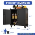 thumbnail image 4 of Tcbosik Rolling Storage Cabinet with Storage, Metal Tool Cabinet with Adjustable Shelf and 2 Doors, Lockable Storage Cabinet for Home Office Garage Basement, Black, 4 of 9