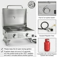thumbnail image 4 of Gymax 2 Burner Portable BBQ Table Top Propane Gas Grill Stainless Steel, 4 of 10