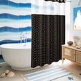 thumbnail image 5 of No Hook Shower Curtain, Simple Line Black Shower Curtains for Bathroom with See Through Top Window, Black Modern Art Geometric Waterproof & Washable Bath Curtain Small Stall 36"x78", 5 of 9