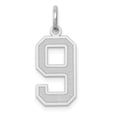 thumbnail image 1 of 14k White Gold Medium Satin Number 9 Charm, 1 of 2