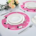 thumbnail image 6 of GZHJMY Puppy Love Pattern Round Placemats Non-Slip Heat Resistant Placemat for Dining Table Kichen Party Table Diameter Decor 15.4 inch Set of 6 Table Mat, 6 of 7