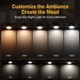 thumbnail image 4 of 6 Pack 5W 5CCT LED Puck Lights, Surface or Recessed Mount, 120V Dimmable Linkable Under Cabinet Lighting, Plug-in Powered, 4 of 7