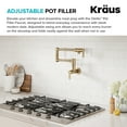 thumbnail image 5 of KRAUS® Oletto™ Wall Mount Pot Filler Kitchen Faucet with Retractable Arm in Spot-Free Brushed Brass, 5 of 14