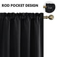 thumbnail image 4 of DWCN Blackout Curtains Room Darkening Thermal Insulated Bedroom Curtains Window Curtain Panels, 52 x 84 inches Long, Set of 2 Black Rod Pocket Drapes, 4 of 5