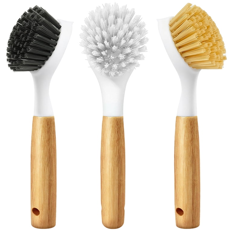 Propuri Bamboo Dish Brush Set, 3-Pack with Varied Bristles photo 1