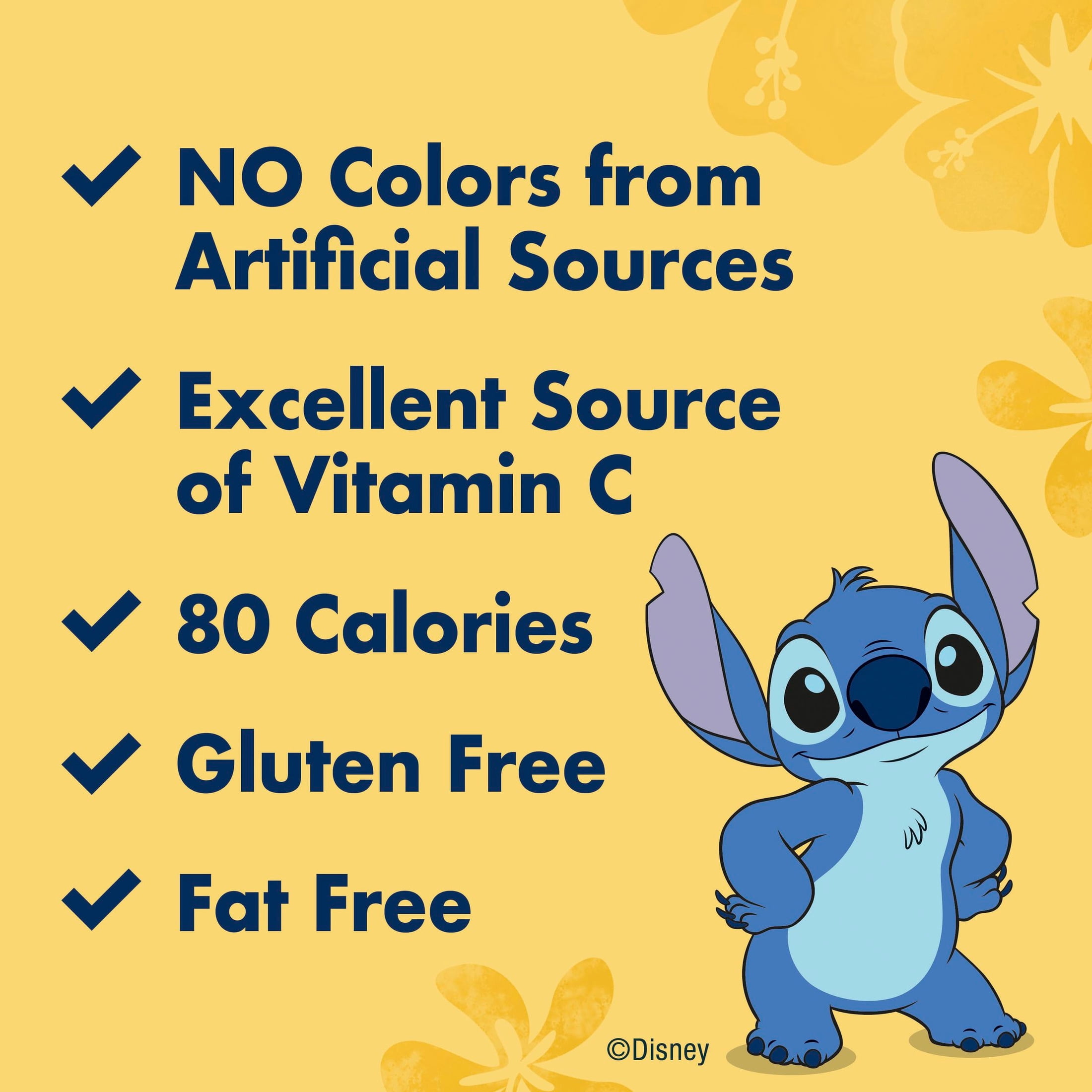 (8 pack) Disney Stitch Fruit Flavored Snacks, Fat Free and Gluten Free Snack, 8 oz, 10 Pouches