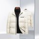 thumbnail image 2 of Chaqueta de plumón con textura de burbujas para hombre, invierno 2024, nueva chaqueta de plumón de pato blanco, informal, de negocios, con cuello alto, 2 of 5