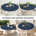 thumbnail image 7 of Dark Blue Star Moon Sun Pattern Round Fitted Tablecloth with Elastic Edge,Dining Table Cover Waterproof,Outdoor Round Tablecloth for Camping,Dining,Indoor and Outdoor, 7 of 7