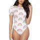 thumbnail image 1 of Balery Rainbow Body de cuello redondo de manga corta para mujer Tops de manga corta Tops básicos-Small, 1 of 7