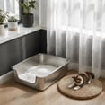 thumbnail image 6 of Stainless Steel Cat Litter Box with Low Entry, Bug Hull High Sided Metal Pan, Odor Control, Easy to Clean, 23.4" x 15.6" x 6", 6 of 10