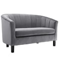 thumbnail image 3 of Modway Prospect Channel Tufted Performance Velvet Loveseat and Armchair Set in Gray, 3 of 6
