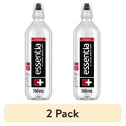 (2 pack) Essentia Bottled Water, 700 mL Sports Cap, Ionized Alkaline Water 24 fl oz