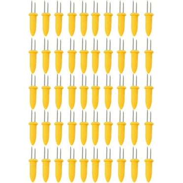 10/30/50 pcs Plastic Corn on The Cob Holders,Corn Skewer Grilling Fork Corn On The Cob Fruit Forks Dessert BBQ Supplies Sweetcorn BBQ Prong Set(10pcs)