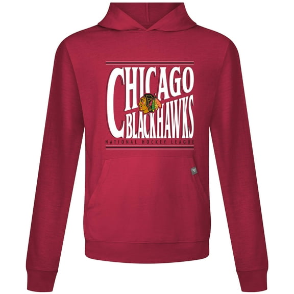 Men's Levelwear  Red Chicago Blackhawks Relay Powerhouse Pullover Hoodie