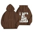 thumbnail image 7 of Couples Matching "I Love My Girlfriend" Hoodie Oversized Pullover Sweatshirt with Bubble Letter Print Soft Thick Unisex Hooded Sweatshirt, 7 of 7