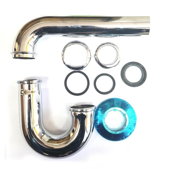 Thrifco 4400676 1-1/2 Inch X 1-1/4 Inch Chrome Plated Brass Tubular Sink P-Trap - 22 Gauge