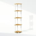thumbnail image 2 of Furinno Turn-N-Tube 5 Tier Multipurpose Corner Display Rack Shelving Unit, Beech/White, 2 of 6