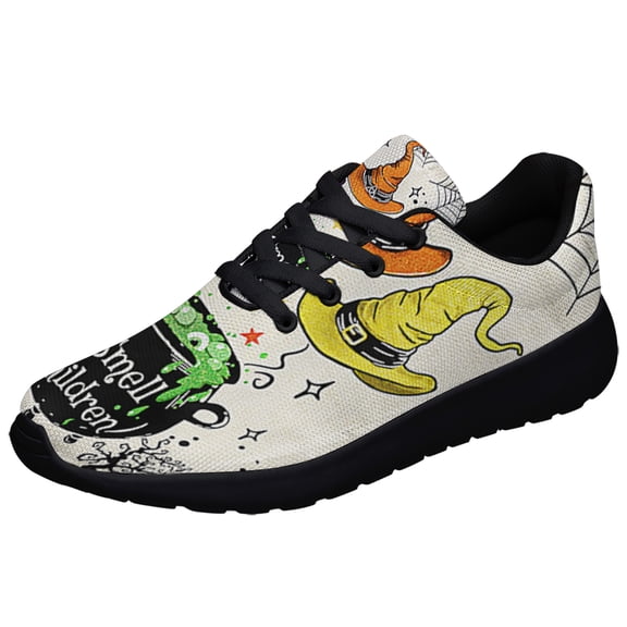 Three Witches Halloween I Smell Children Shoes Sneakers Black Size 3.5