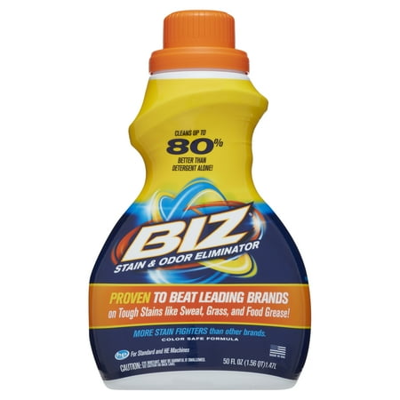 BIZ Stain and Odor Eliminator Liquid for Tough Stains, 50 fl oz