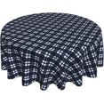 thumbnail image 1 of Round Tablecloth 60 Inch, Navy Blue Lumberjack Plaid Circle Tablecloth Oil Spill Proof Table Cloth Cover Outdoor Tablecloth for Daily Use Kitchen Dining Party Wedding, 1 of 1