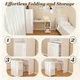 thumbnail image 6 of ZIVACATE Computer Desk with Bookshelf, Stretchable Desk with Storage Shelves and Mobile Wheels, Compact Office Desks & Workstations, Desk for Bedroom, Kids Room, Study, Kitchen (White), 6 of 7