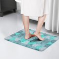 thumbnail image 4 of Turquoise Floral and Petal Flannel Non Slip Door Rugs,Washable Door Mats Indoor,Decorative Door Mats,Dirt-Resistant and Absorbent Doormat for Entrance,Bedroom,Kitchen,Bathroom,23.5"x16", 4 of 5