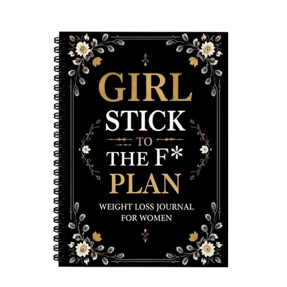 nzhaoha Stick To The Plan Wellness Journal for Women Spiral Bound Daily Food Exercise Goal Log 5.8x8.3 Inch Personal Fitness Diary