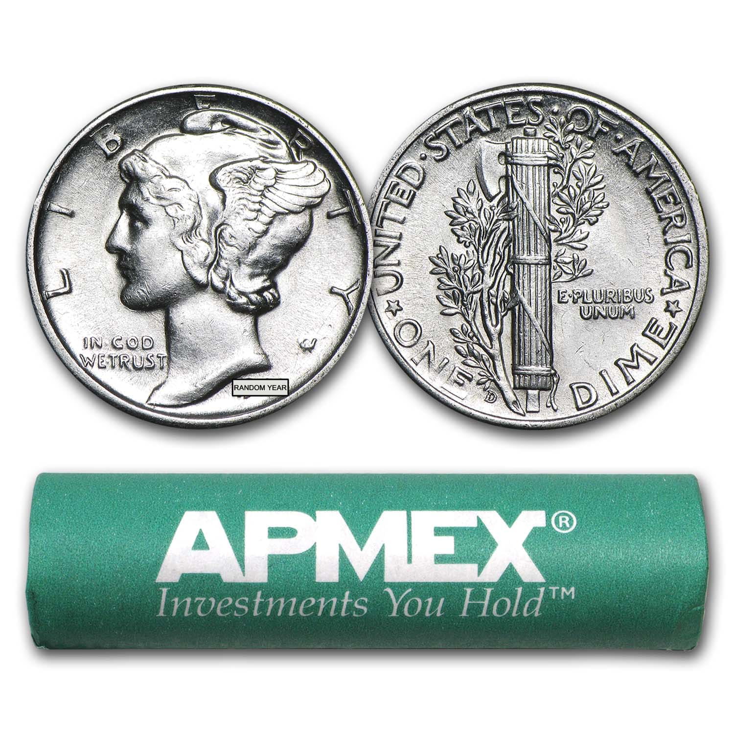 SP 1940 P  Mercury Dime 10c AU Almost Uncirculated 90% Silver US Coin 