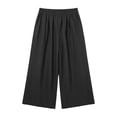 thumbnail image 5 of Lumtrix Cotton Linen Capri Pants for Women Wide Leg High Waisted Casual Lounge Pant Summer Flowy Capris with Pockets Black S, 5 of 8