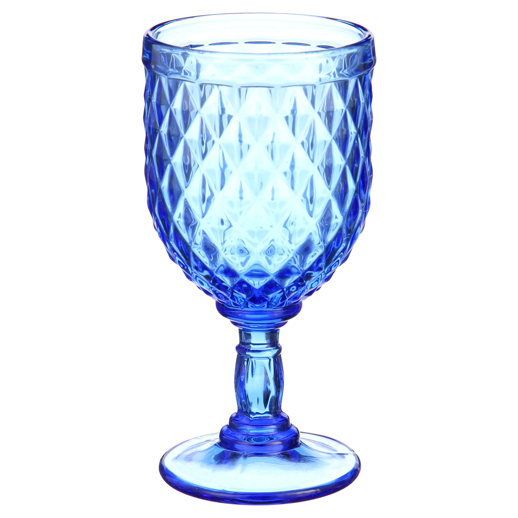 Rambouillet Blue Tinted Water Goblet Glasses 11 oz, Set of 4