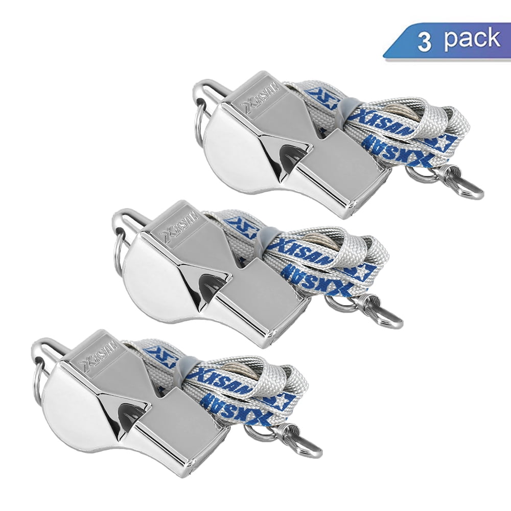 3 Pcs Whistles with Lanyards Referee Whistles Sports Whistles Metal