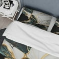 thumbnail image 4 of Designart "Gilded Green and Gold Geode Marble III" Abstract Marble Bedding Covert Set - Modern Green Abstract Bed Set With 2 Shams, 4 of 6
