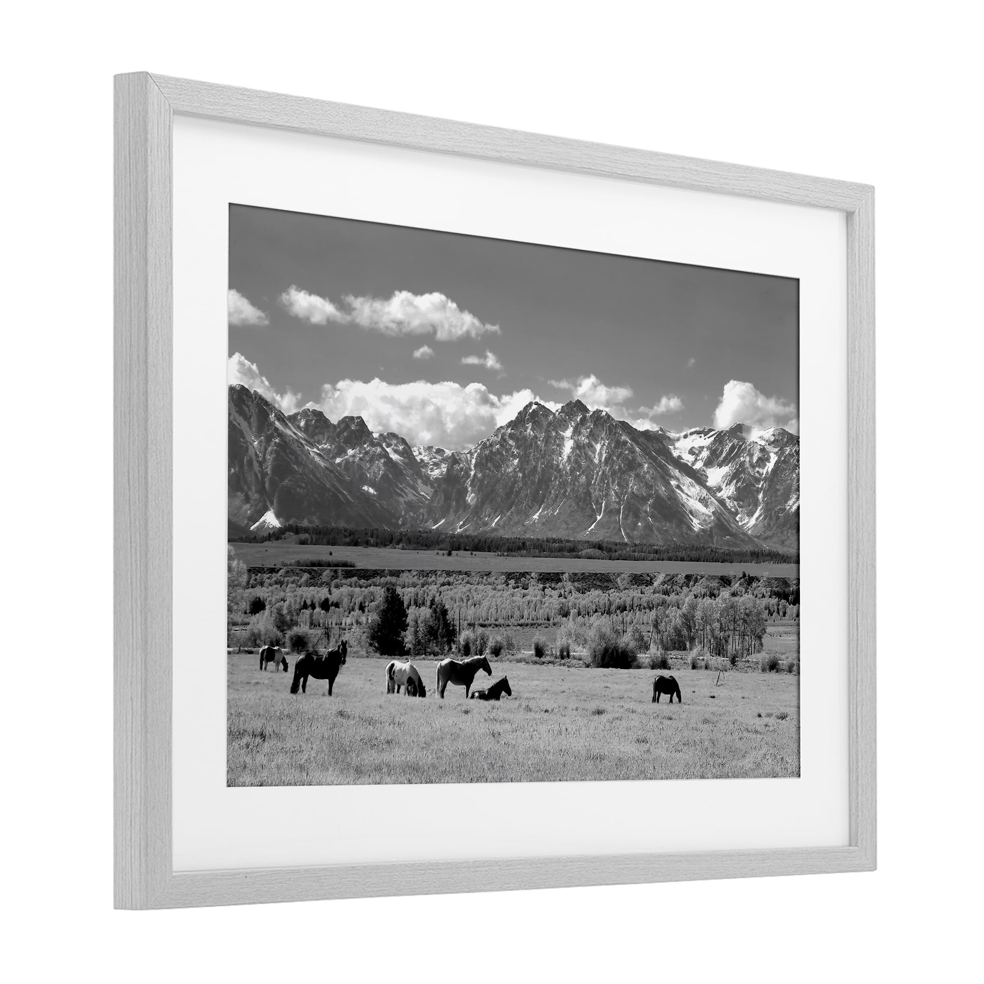 Stupell Industries Wyoming Ranch Horses Grazing Gray Framed Print Under Glass, design by Steve Toole