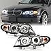 thumbnail image 3 of ACANII - For [Halogen Model] 2002-2005 BMW E46 Sedan 3-Series LED Halo Chrome Projector Headlights Headlamps Assembly, 3 of 4